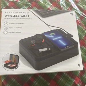 Sharper Image Wireless Valet Desk Organizer with Charging Pad Qi Wireless Travel - Picture 1 of 1