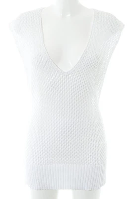 JONES Top de ganchillo Mujeres Top Talla EU 38 blanco puro estilo sencillo - Imagen 1 de 4