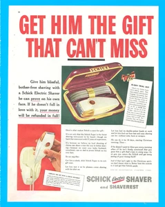 Schick Electric Shaver razor Christmas gift for men vintage print ad 1947 - Picture 1 of 3