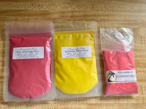3 - 1 oz Pouches of Micas - All Unused, Still Sealed Pinks & Yellow - Picture 1 of 2