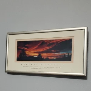 Denali Nationalpark Sonnenuntergang Landschaft gerahmt Wandbild Lithographie Motivation - Bild 1 von 8