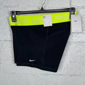 Pantalones cortos para mujer Nike Pro tiro medio 3" - negros/voltios/blancos XL - Imagen 1 de 6