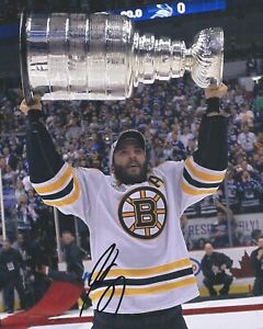 Patrice Bergeron Signed 8x10 Photo Stanley Cup Boston Bruins Autographed COA
