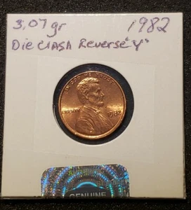 1982 Lincoln Cent ERROR Die CLASH "Y " REVERSE - Picture 1 of 4