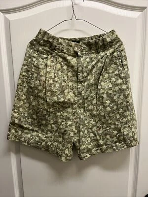 Vintage Hunt Club 100% Algodón Verde Floral Plisado Bolsillo Corto Talla 10 Foto 1 de 4