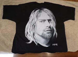 VINTAGE ORIGINAL 1994 KURT COBAIN MEMORIAL SHIRT BRADFORD GALLERY ANGELO'S - Picture 1 of 6