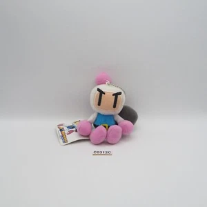 Bomberman White Shirobon C0312C Sk Japan Keychain Mascot 4" TAG Plush Toy Doll - Picture 1 of 9