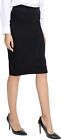 Urban CoCo Women's Elastic Waist Stretch Bodycon Midi Pencil Skirt.  Black.  L