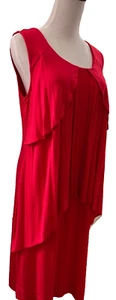 Alfani Kleid Damen Gr. M Lutscher rot dble drapiert Stretch Viskose Mischung - Bild 1 von 8