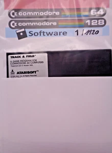 COMMODORE 64/128 -- TRACK & FIELD (ATARISOFT - DISK) - Picture 1 of 2