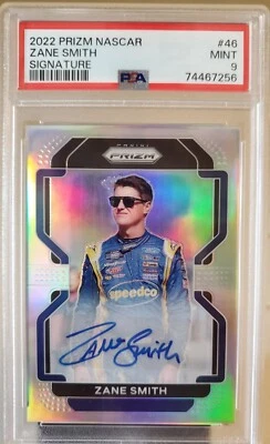 2022 Panini Prizm NASCAR ZANE SMITH Refractor Auto Autograph Card PSA 9 #46 F1 - Image 1 of 3