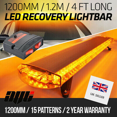 120cm 1.2M 48  Van Truck LED Amber Light Bar Beacon Hazard Recovery Lightbar • 161.01€