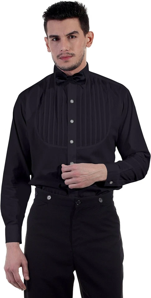 Стимпанк викторианский косплей костюм 100% хлопок классическая мужская рубашка C1289 - Изображение 1 из 4