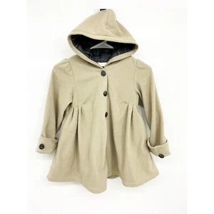 Kids Girls Maria Elena Hooded Trench Coat Beige Front Button Size 5 - Picture 1 of 6