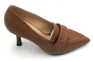 Francesco Milano A08-16a decollete pelle marrone tacco 8cm fondo gomma 3/4 - Imagen 1 de 4