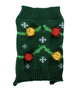 Dog Sweater Dog Cat Christmas Sweaters Turtleneck Glitter Holiday Dog Clothes - Picture 1 of 4