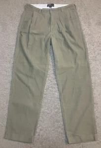 Vtg Polo Ralph Lauren Beige Pleated Cuffed Corduroy Hammond Pants Men’s SZ 36x32 - Picture 1 of 10
