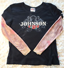 Jimmie Johnson # 48 Nascar Ladies Black Long Tattoo Sleeve Shirt sz XL