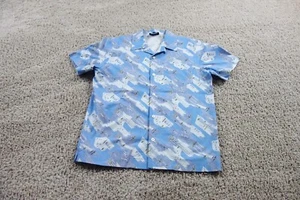 A.P.C Shirt Mens Small Blue Button Up Lloyd Liberty Airplanes Aviation - Picture 1 of 8