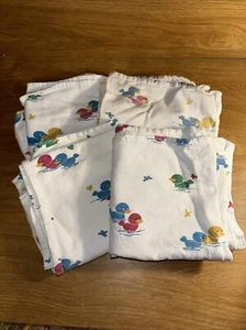 VTG Ducks Hospital Baby Receiving Swaddling Blanket THICK Cotton Flannel - Picture 1 of 19