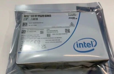 Intel D7-P5520 Series 7.68TB NVMe PCIe 4.0 x4 2.5in U.2 SSD SSDPF2KX076T1O - Image 1 of 2