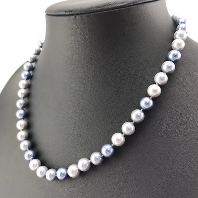 ⭐ Pierre Lang Halskette Collier Anhänger Strick Kette Perle Magnet Silber 29 ⭐ - Bild 1 von 3