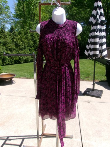 ABITO MICHAEL KORS FUCSIA&NERO STAMPA STELLE SPALLE FREDDE L