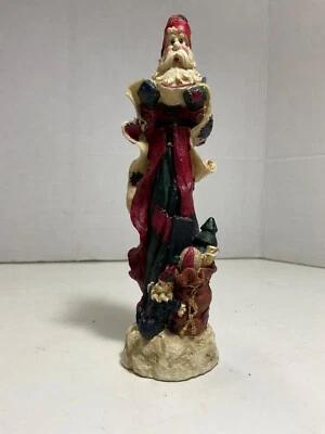 "Figura de Papá Noel lápiz musical delgado de resina de 6,5"" de alto tallada vintage" Foto 1 de 4