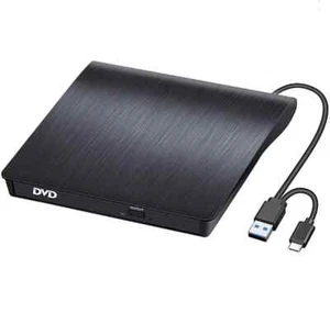 Externes CD/DVD Laufwerk USB 3.0 Type-C RW Brenner für alle Laptops/Desktop PC - Bild 1 von 9
