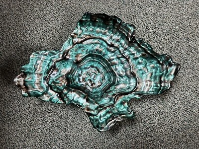 Plato/tazón para servir Donald Stuart de vidrio artístico opalescente abulón en forma de ostra Foto 1 de 4