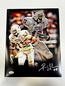 Foto autografiada de Ramonce Taylor #11 11 de fútbol americano Texas Longhorn JSA certificado de autenticidad - Imagen 1 de 6