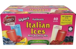 Wylers Italiano Mezcla de Hielo y Cereza Sabor Congelador Helados Pops 40 unidades - Imagen 1 de 1