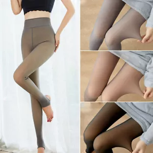 Flawless Legs Pantyhose Fake Translucent Winter Warm Fleece Tights Stockings - Picture 1 of 30