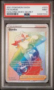 2021 POKEMON SWORD & SHIELD EVOLVING SKIES SECRET #223 FULL ART/GORDIE PSA 9 - Bild 1 von 2