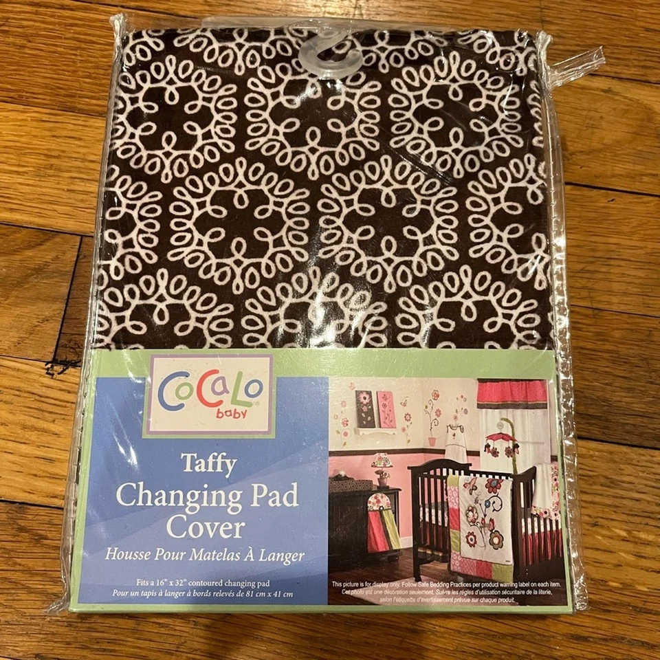 CoCaLo Baby Taffy Cambiador Almohadilla Cubierta Marrón Blanco Se Adapta a 16”x32” Cambiador Foto 1 de 4