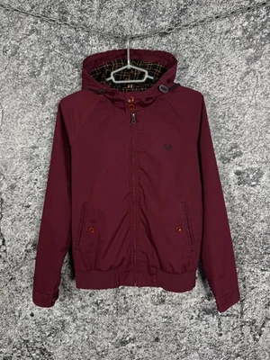 Men’s Fred Perry Hooded Jacket Burgundy Casual Streetwear Size S - Image 1 of 4