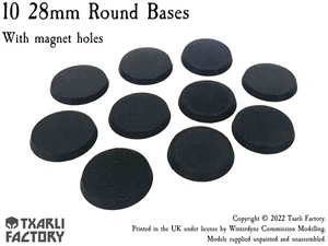 10 3d Printed 28mm Round Bases with magnet holes Suits Warhammer 40k, Age of ... - Picture 1 of 1
