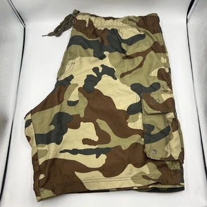 OP Men's Green Camoflage Drawstring Cargo Swim Trunks Size 3XL with 10" Inseam - Picture 1 of 8