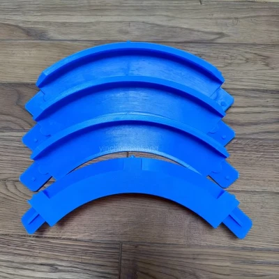 3D Printed 90° High Bank Track Turns – blue, Hot Wheels Compatible (Pack of 4) - Image 1 of 4