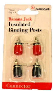 Radio Shack Pk of 4 Banana Jack Insulated Binding Post 274-661  New in Package - Picture 1 of 2