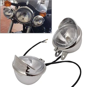 Passing Fog Lights For Kawasaki Vulcan VN 800 900 1500 1600 1700 2000 Chrome - Picture 1 of 9