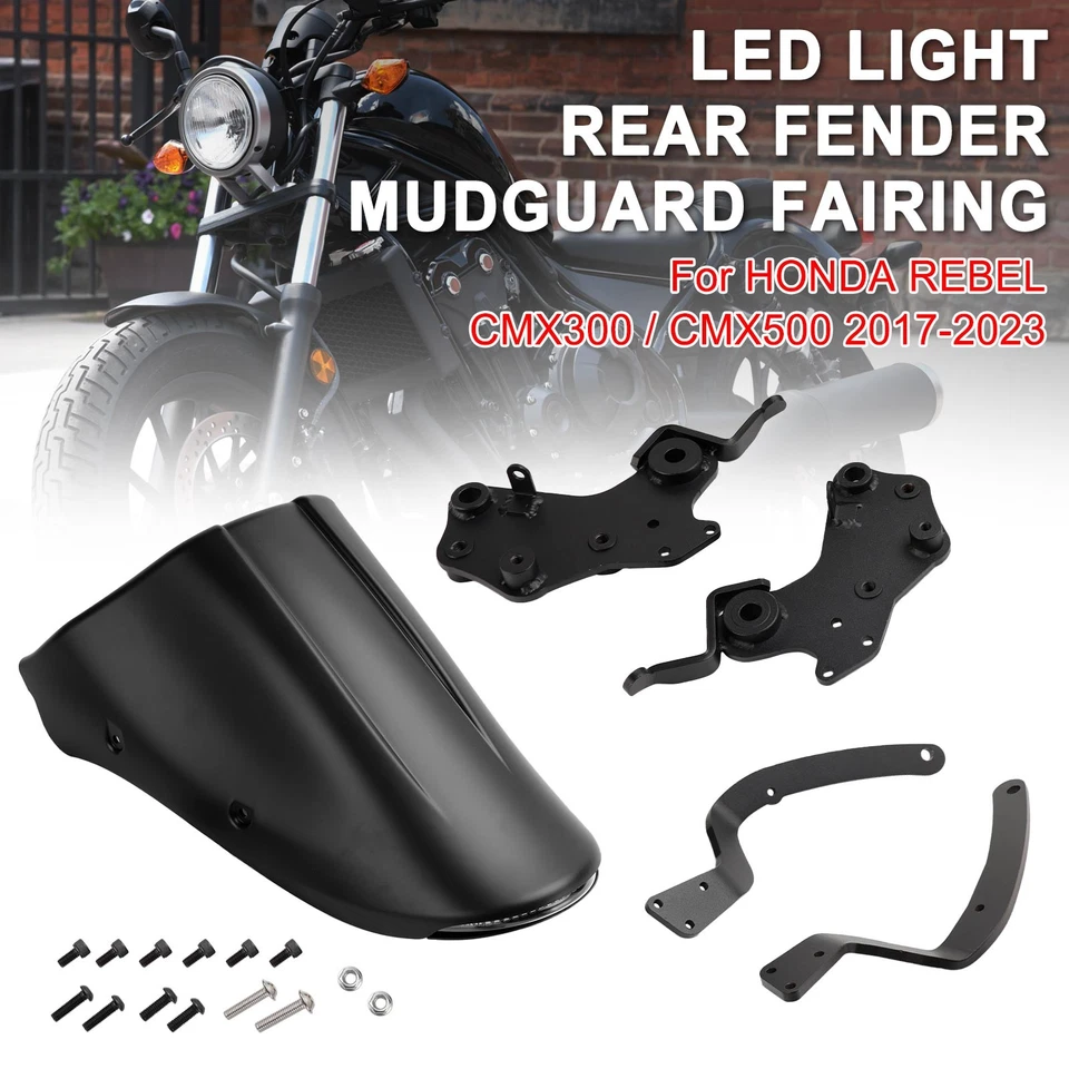 LED light Rear Fender Mudguard Fairing For Honda REBEL CMX 300 500 2017-2025 #3, - Изображение 1 из 4