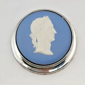 Antique Wedgwood Jasperware Paperweight w Sterling Silver London 1920s ENGLAND - Picture 1 of 10