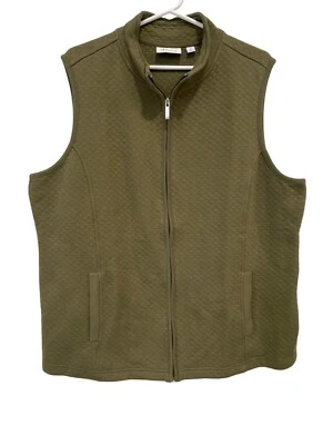 Chaleco Denim and Company Active Acolchado Tejido Cremallera Frontal Talla XL Verde Salvia Gorpcore Foto 1 de 4