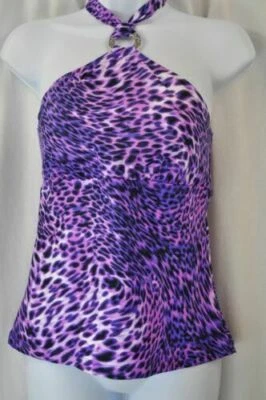 Maiô Tankini Dana Buchman ZFSS0001 Lavanda Roxa O-Ring Halterkini MSRP $44 - Imagem 1 de 2