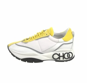Authentic Jimmy Choo Leather Colorblock Sneaker Womens Size 8 IT 38 Box - Picture 1 of 5