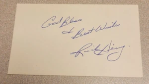 RICK HEINZ SIGNED 3x5 INDEX CARD NHL AUTOGRAPH ST. LOUIS BLUES VANCOUVER CANUCKS - Picture 1 of 2