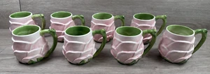 Set of 8-Salute Italia Mug Pink Rose Floral Handcrafted Coffee Cup Made In Italy - Picture 1 of 13
