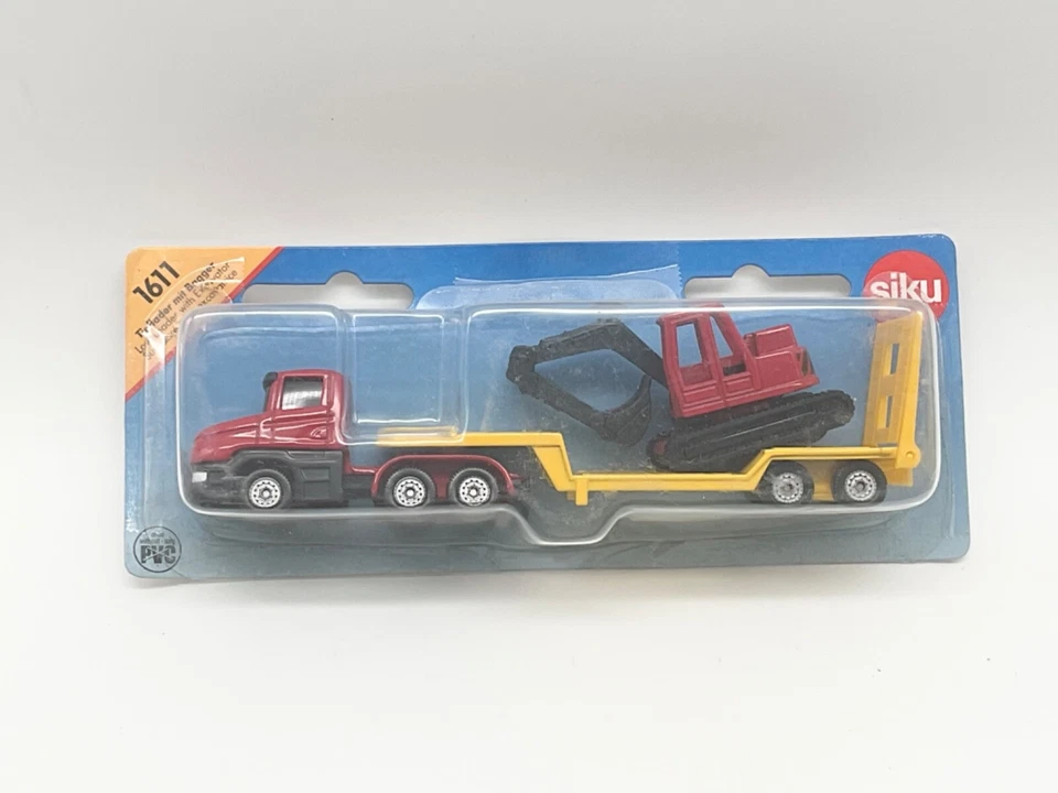 Siku 1611 ,,Scania Tieflader mit Bagger,, ,,Neu in OVP,, Siku Super - Bild 1 von 1