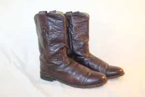 Botas de Vaquero Justin Jackson Western Cuero Granate Cuerda de Montar para Hombres 8.5 - Imagen 1 de 14